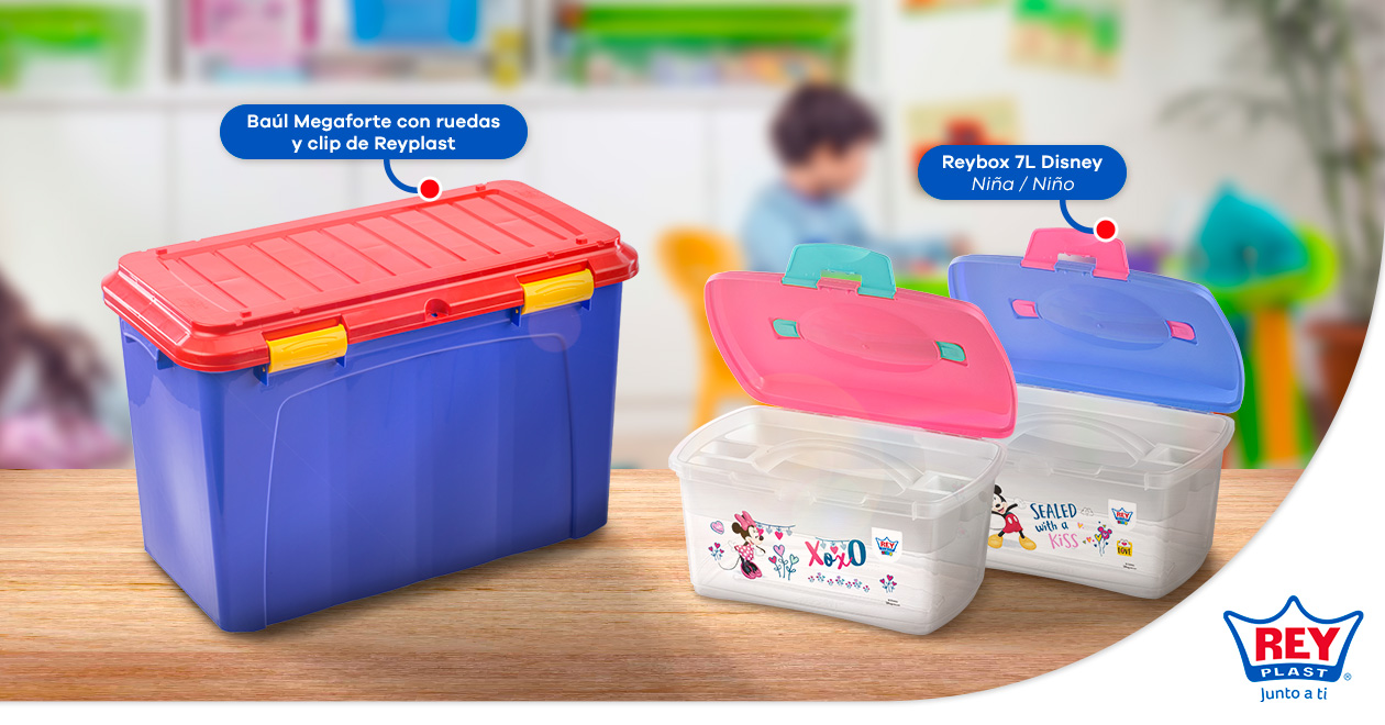 cajas de reyplast para utiles escolares